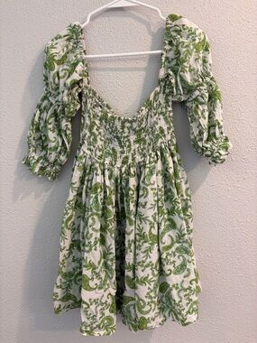 Misa Los Angeles Zadie Green Paisley Smocked Dress (size L)